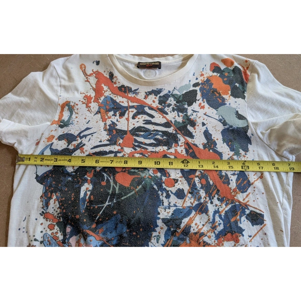 Roberto Cavalli Women Vintage Tshirt Abstract Artsy Large (46) Italy - Picture 4 of 9